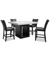 Kellet 5 Pc. Square Marble Dining Set (Counter Height Table & 4 Chairs)