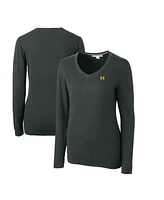 Cutter & Buck Women's Michigan Wolverines Lakemont Tri-Blend V-Neck Pullover Sweater