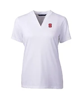 Cutter & Buck Women's White Nc State Wolfpack Forge Blade V-Neck Top