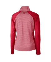 Cutter & Buck Women's Crimson Alabama Tide Forge Tonal Stripe Stretch Half-Zip Pullover Top