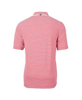 Cutter & Buck Men's Red Kansas City Chiefs Helmet Virtue Eco Pique Stripe Polo