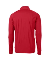 Cutter & Buck Men's Scarlet Ohio State Buckeyes Adapt Eco Knit Stretch Quarter-Zip Pullover Top