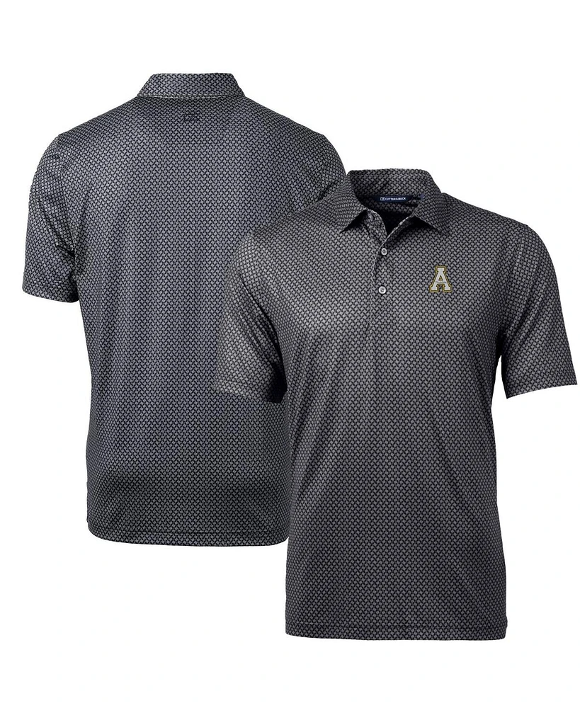 Cutter & Buck Men's Black Appalachian State Mountaineers Pike Banner Print Polo