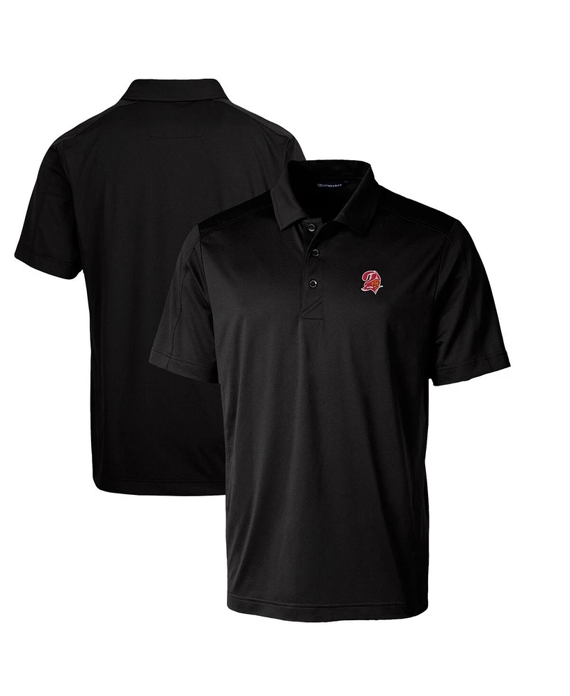 Cutter & Buck Men's Black Tampa Bay Buccaneers Throwback Logo Prospect Textured Stretch Polo