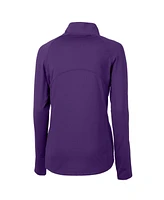 Cutter & Buck Women's Purple Clemson Tigers Adapt Eco Knit Stretch Half-Zip Pullover Top