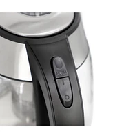 MegaChef 1.8 Quart Glass Body and Stainless Steel Electric Tea Kettle with Tea Infuser