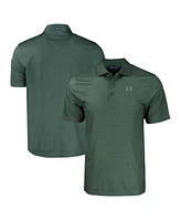 Cutter & Buck Men's Green Hawaii Rainbow Warriors Pike Eco Tonal Geo Print Stretch Polo