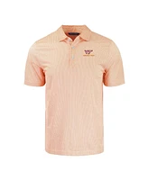 Cutter & Buck Men's Orange/White Virginia Tech Hokies Pike Eco Symmetry Print Stretch Polo