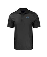 Cutter & Buck Men's Black Florida Gators Pike Eco Tonal Geo Print Stretch Polo