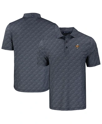 Cutter & Buck Men's Black Tennessee Volunteers Pike Eco Pebble Print Stretch Polo