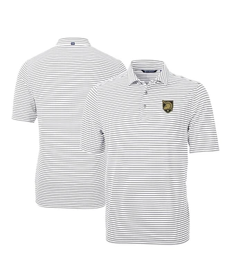 Cutter & Buck Men's Gray Army Black Knights Virtue Eco Pique Stripe DryTec Polo