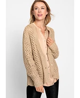 Olsen Women's Lurex Open Knit Cardigan