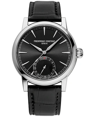 Frederique Constant Men's Swiss Automatic Classic Date Manufacture Leather Strap Watch 40mm