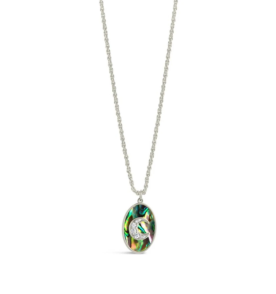 Sterling Forever Carrie Cubic Zirconia Abalone Night Sky Pendant Necklace