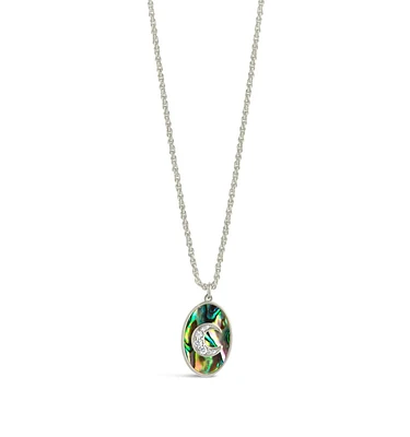 Sterling Forever Carrie Cubic Zirconia Abalone Night Sky Pendant Necklace