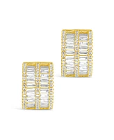 Sterling Forever Serena Cubic Zirconia Hoop Earrings