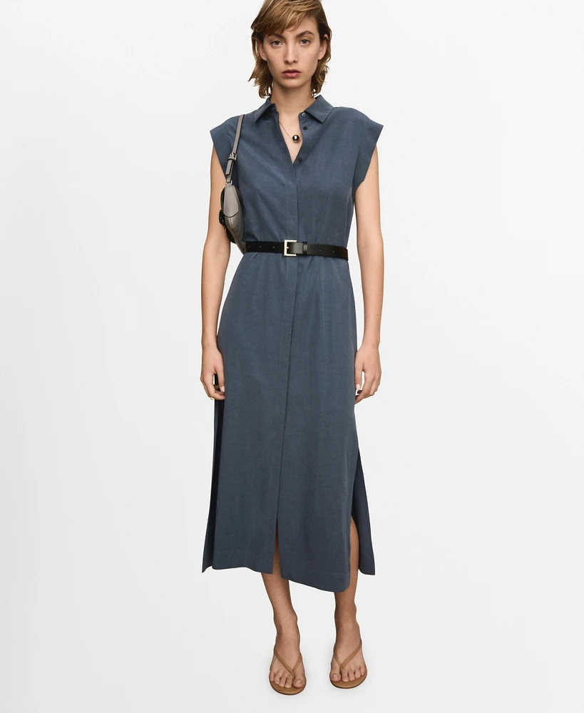 Mango Women's Belted Lyocell Dress