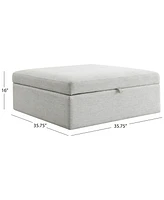 Abbyson Living 35.8" Wood Wren Square Storage Ottoman