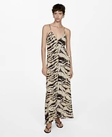 Mango Women's Long Animal-Print Dress