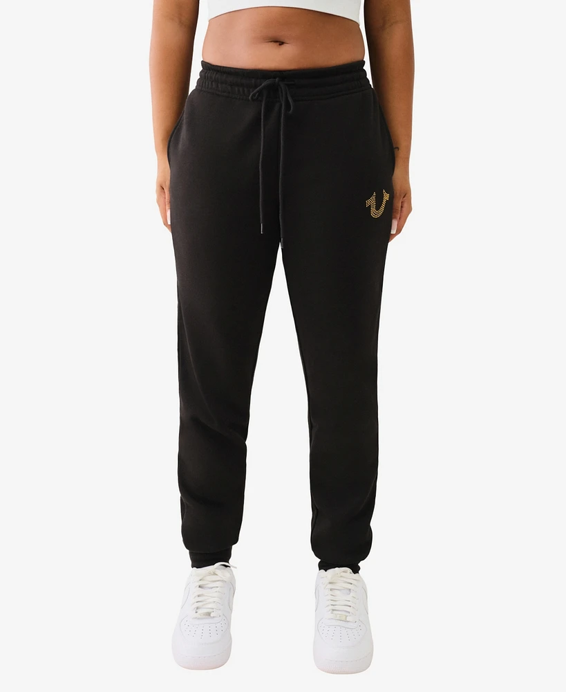 True Religion Women's Crystal Horseshoe Jogger