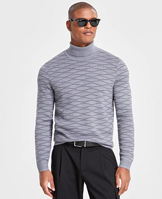 Alfani Men's Wool-Blend Textured Turtleneck Sweater, Created for Macy's