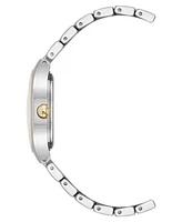 Anne Klein Women's Quartz Everyday Cushion Two-Tone Alloy Metal Bracelet Watch, 32mm - Silver-Tone, Gold