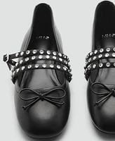 Mango Women's Straps Detail Studded Ballet Flats