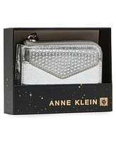 Anne Klein 2 Piece Envelope Flap Curved Wallet With Rhinestones