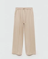 Mango Women's Seam-Detail Straight-Fit Trousers