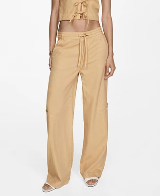 Mango Women's Wide Leg Lyocell Pants