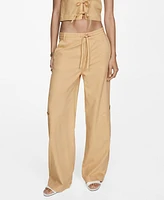 Mango Women's Wide Leg Lyocell Pants