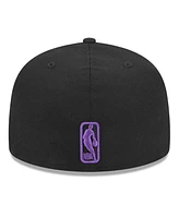 New Era Men's Black Los Angeles Lakers Coral Reef Visor 59FIFTY Fitted Hat