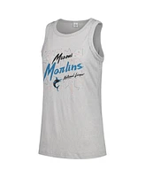 Soft As A Grape Women's Gray Miami Marlins Gauze High Neck Tank Top