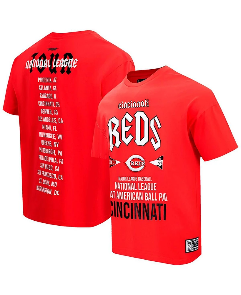 Pro Standard Men's Red Cincinnati Reds Oversized City Tour T-Shirt