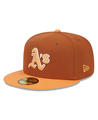 New Era Men's Brown/Orange Oakland Athletics Spring Color Basic Two-Tone 59FIFTY Fitted Hat