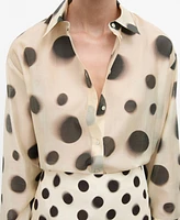 Mango Women's Polka-Dot Lyocell Shirt