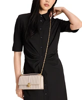 kate spade new york Deco Quilted Leather Mini Flap Chain Crossbody Bag