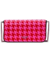 kate spade new york Devin Houndstooth Saffiano Leather Flap Chain Wallet