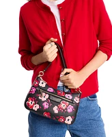 kate spade new york Hudson Fall Poppies Embossed Pebbled Leather Small Convertible Crossbody