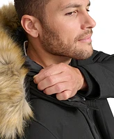 Calvin Klein Men's Long Parka with Faux-Fur Lined Hood