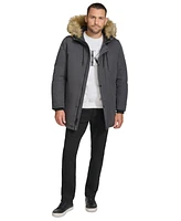 Calvin Klein Men's Long Parka with Faux-Fur Lined Hood