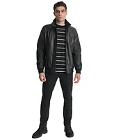 Dkny Men's Smooth Faux-Leather Bomber Jacket