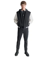 Dkny Men's Colorblocked Removable Hood Varsity Jacket