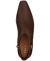 Coach Women"s Rebecca Buckle Kitten-Heel Leather Booties