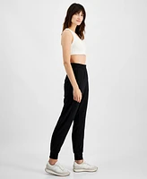 Id Ideology Women's Ottoman-Rib Jogger Pants, Created for Macy's