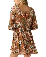 O'Neill Juniors' Rosemary V-Neck Woven Dolman-Sleeve Mini Dress