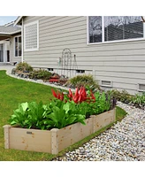 Sugift Wooden Raised Garden Bed Outdoor for Vegetables Flowers Fruit