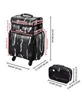 Byootique Soft Sided Rolling Makeup Train Case Cosmetic Organizer Crocodile