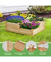 3-Tier Wooden Raised Garden Bed with Open-Ended Base