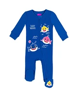 Pinkfong Baby Boys Mommy Shark Daddy 2 Pack Zip Up Sleep N' Play Coveralls Newborn to